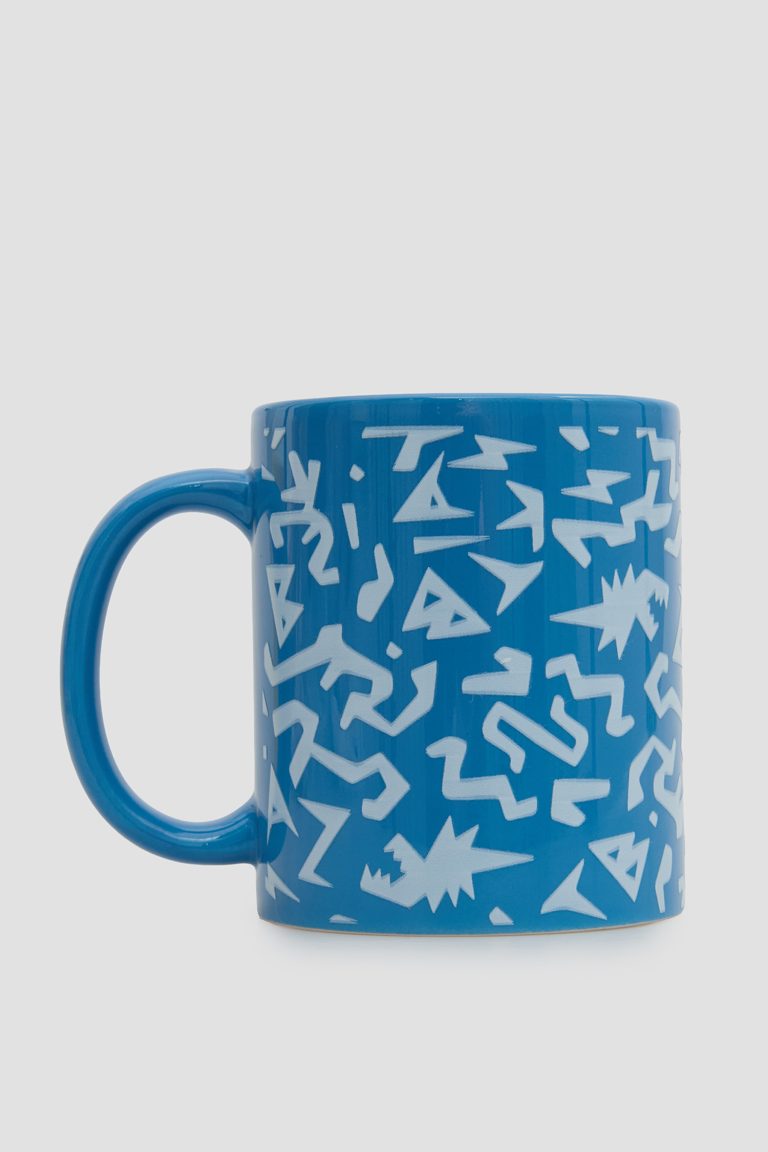 Blue cup with a pattern