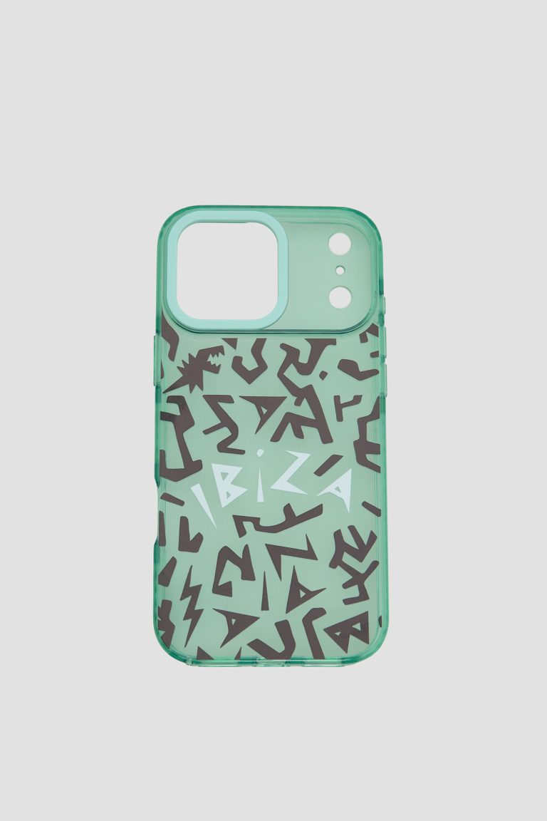 Mint-colored patterned phone case for iPhone 17 Pro Max